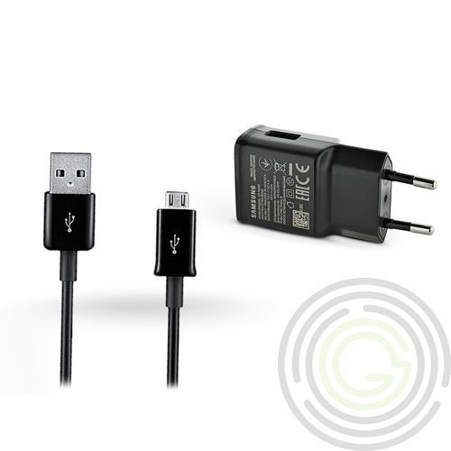 Samsung gyári USB hálózati töltő adapter + micro USB adatkábel – 5V/2A – EP-TA200EBE + ECB-DU5ABE black (ECO csomaglás)