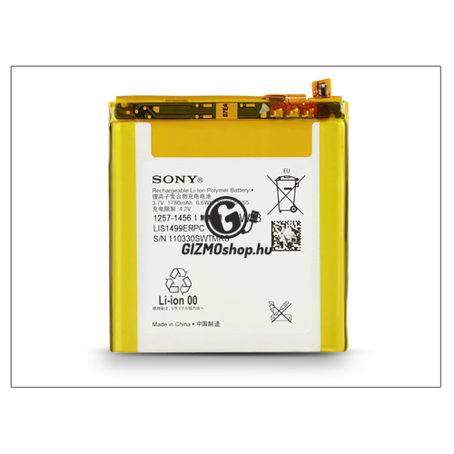 Sony Xperia T/TL gyári akkumulátor – Li-Polymer 1780 mAh – LIS1499ERPC (csomagolás nélküli)