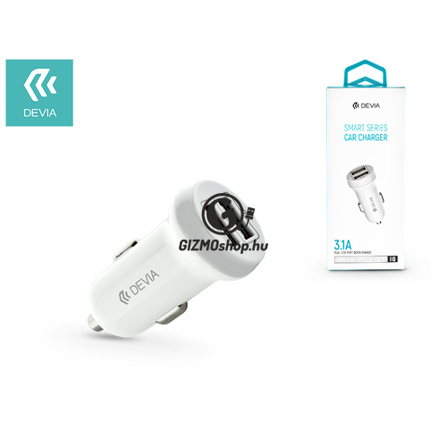 Devia Smart Dual USB szivargyújtós töltő adapter – Devia Smart Series Car Charger – 5V/3,1A – white