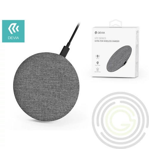 Devia Qi univerzális vezeték nélküli töltő állomás – 5V/2A – Devia UFO Series Ultra Thin Wireless Charger – grey – Qi szabványos