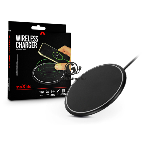 Maxlife Qi univerzális vezeték nélküli töltő állomás – 5V/2A – 10 W – Maxlife MXWC-02 Wireless Charger – Qi szabványos – fekete