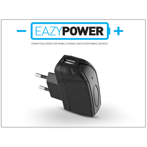 Univerzális USB hálózati töltő adapter – Eazy Power – 5V/1A – fekete – (ECO csomagolás)