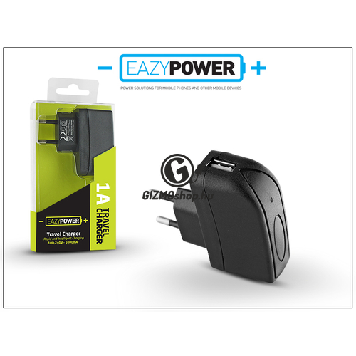Univerzális USB hálózati töltő adapter – Eazy Power – 5V/1A – fekete
