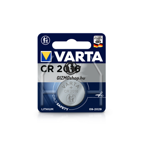 Varta CR2016 lithium gombelem – 3V – 1 db/csomag