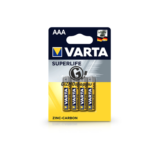 VARTA Superlife Zinc-Carbon AAA ceruza elem – 4 db/csomag