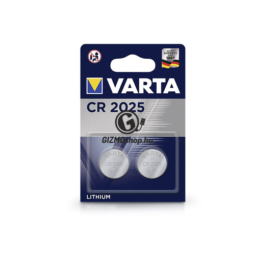 Varta CR2025 lithium gombelem – 3V – 2 db/csomag
