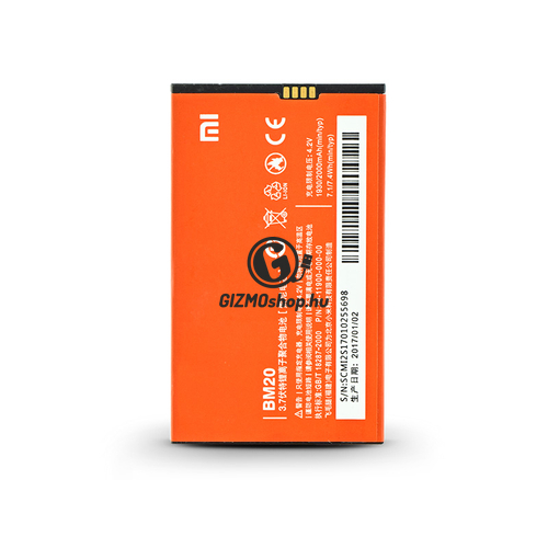Xiaomi Mi 2/Mi 2S gyári akkumulátor – Li-ion 2000 mAh – BM20 (ECO csomagolás)
