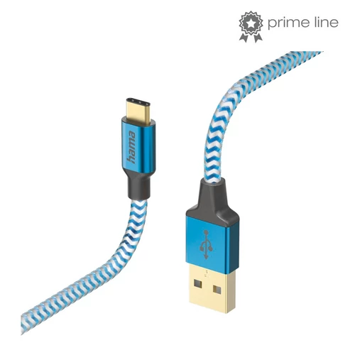 FIC ADATKÁBEL USB TYPE-C "REFLECTIVE" 1,5M, KÉK