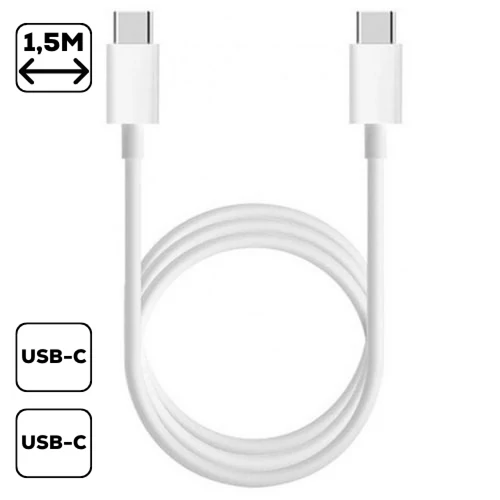 USB TYPE-C ADAT-ÉS TÖLTŐKÁBEL, 1,5M, FEHÉR