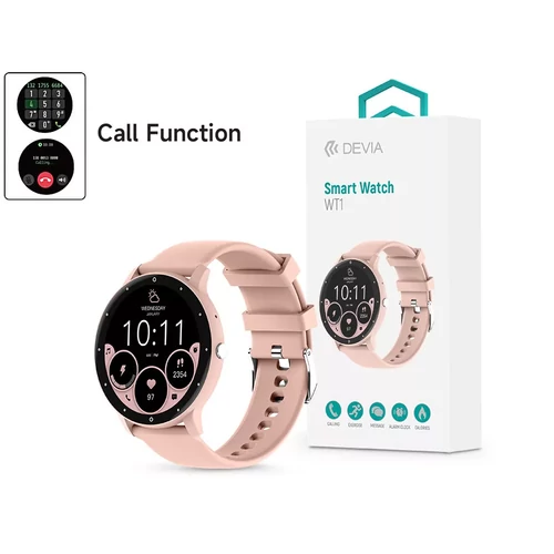 DEVIA WT1 SMART WATCH OKOSÓRA - RÓZSASZÍN