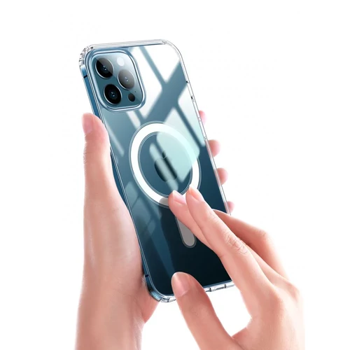 iPhone 15 mágneses szilikon tok, Átlátszó
