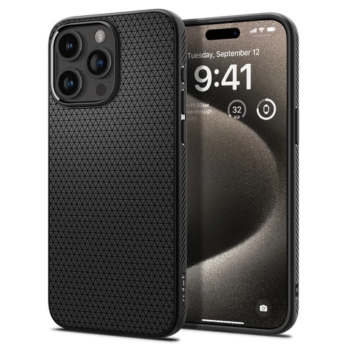 Spigen Liquid Air Apple iPhone 15 Pro Max tok - Matt Black, (fekete)