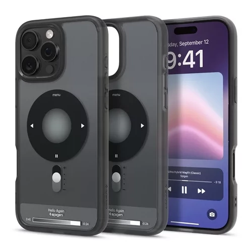 Spigen Ultra Hybrid MagFit Apple iPhone 16 Pro Max tok - Classic fekete MagSafe (iPOD minta)