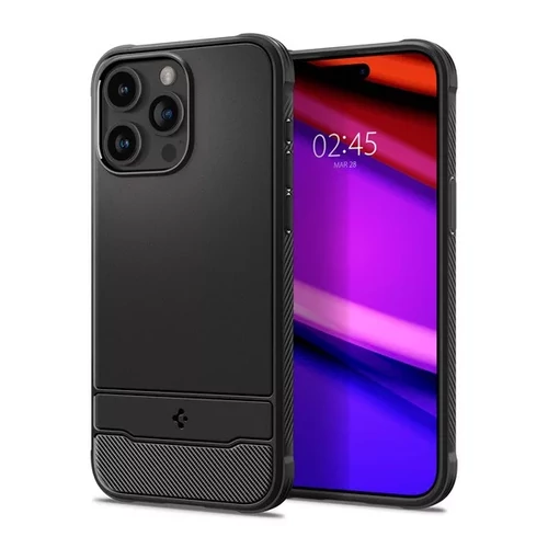 Spigen Rugged Armor MagFit Apple iPhone 15 Pro tok - MagSafe, Matt Black, (fekete)