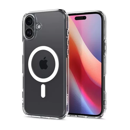 Spigen Ultra Hybrid MagFit iPhone 16 Plus tok - MagSafe, fehér (átlátszó)