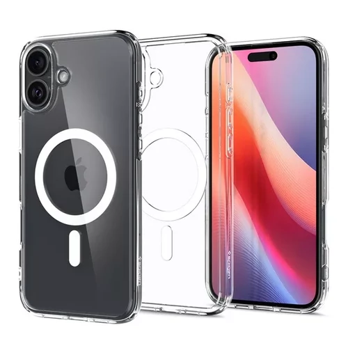 Spigen Ultra Hybrid MagFit Apple iPhone 16 tok - MagSafe, fehér (átlátszó)