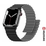 Kép 1/3 - Swissten Apple Watch mágneses szilikon szíj 38/40/41 mm, fekete/szürke