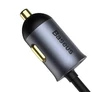 Kép 3/4 - Baseus Share Together autós töltő hosszabbítóval, 3x USB, USB-C, 120W, szürke (CCBT-B0G)