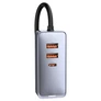 Kép 4/4 - Baseus Share Together autós töltő hosszabbítóval, 3x USB, USB-C, 120W, szürke (CCBT-B0G)