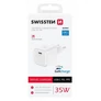 Kép 1/3 - Swissten GaN hálózati töltőadapter 1xUSB-C PD 35W, fehér