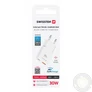 Kép 1/6 - Swissten GaN Slim hálózati töltőadapter, USB-C, USB-A, 30W, fehér