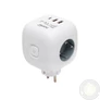 Kép 2/3 - Home CUBE1 kocka elosztó USB töltővel, 3 aljzat gyermekvédelemmel, 1db USB C, 2db USB A, max. 3680 W