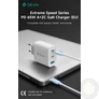 Kép 3/10 - Devia Extreme Speed Series 65W GaN PD hálózati gyorstöltő adapter USB+2xType-C - fehér