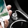 Kép 2/5 - Apple iPhone Lightning szivargyújtós töltő adapter + lightning adatkábel – 5V/2,4A – HOCO Z27 Dual USB Car Charger + Cable – fehér