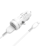 Kép 4/5 - Apple iPhone Lightning szivargyújtós töltő adapter + lightning adatkábel – 5V/2,4A – HOCO Z27 Dual USB Car Charger + Cable – fehér