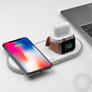 Kép 2/5 - HOCO Qi univerzális vezeték nélküli töltő állomás – 10W – HOCO CW21 Wireless Fast Charger 3in1 – Qi eszköz/Apple iWatch/TWS Airpods – fehér
