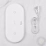 Kép 3/4 - HOCO Qi univerzális vezeték nélküli töltő állomás – 5V/3A – HOCO CW23 Dual 2in1 Wireless Charger – fehér – Qi szabványos