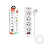 Kép 1/2 - HOCO hálózati elosztó 4 kimenetes tápelosztó aljzattal, 20W Type-C PD3.0 és 18W 2xUSB-A QC3.0 gyorstöltő kimenettel – fehér