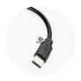Kép 4/4 - USB Type-C szivargyújtós gyorstöltő spirál kábellel + USB bemenettel – 5V/3A – fekete