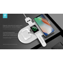 Kép 2/4 - Devia Qi univerzális vezeték nélküli töltő állomás – 5V/1A – Devia 3in1 Wireless Charger for Smartphone + Apple Watch + Earphone – white