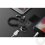Kép 2/2 - Devia Dual szivargyújtós töltő Lightning + Type-C csatlakozóval, 1,5 m-es spirál vezetékkel – Devia Flash Series – 5V/2,4A – black