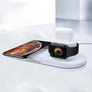 Kép 5/5 - Devia Qi univerzális vezeték nélküli töltő állomás – 18W – Devia V.3 3in1 Wireless Charger for Smartphone + Apple Watch + Earphone – white