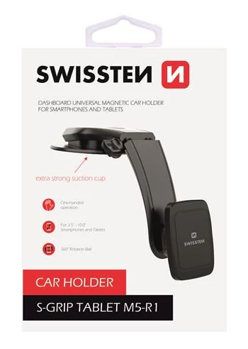 Swissten (M5-R1) mágneses autós tablet- és telefontartó műszerfalra