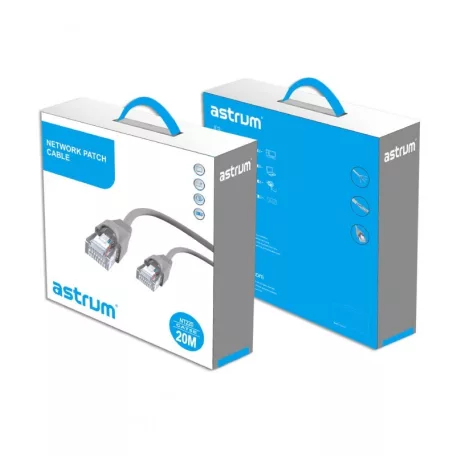 Astrum CAT5E Patch hálózati kábel 20 méter szürke NT220