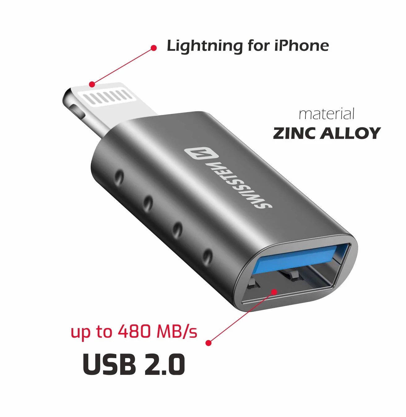 Swissten OTG adapter lightning to USB-A