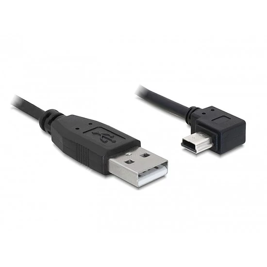 Delock USB 2.0-A apa - USB mini-B 5 tűs hajlított apa átalakító kábel, 2m
