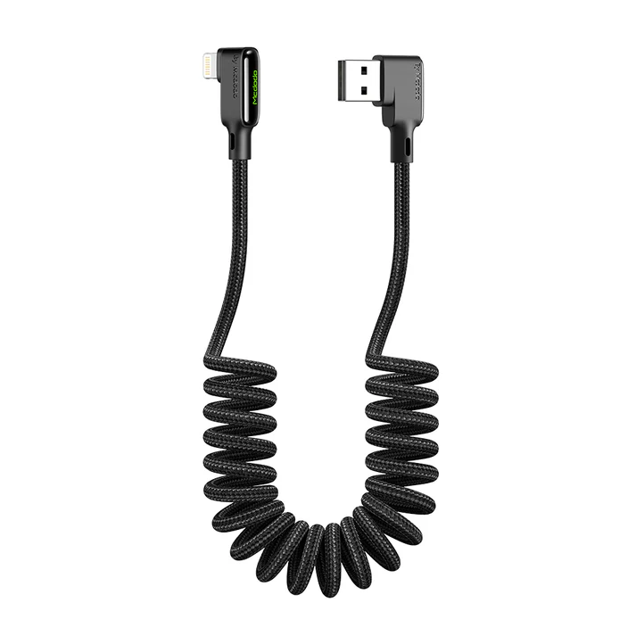 USB-Lightning kábel, Mcdodo CA-7300, ferde, 1,8 m, fekete