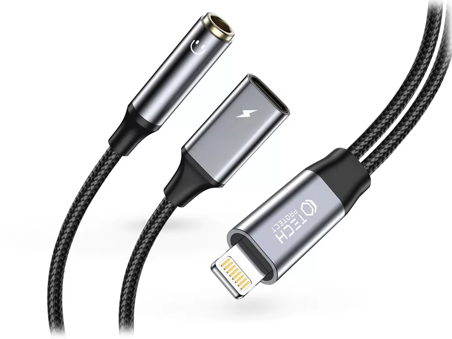 TECH-PROTECT LIGHTNING - 3,5 MM JACK + LIGHTNING ADAPTER