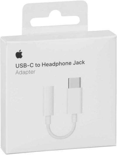 Apple Type - C - 3,5 mm-es jack gyári átalakító adapter fehér (MU7E2ZM/A)