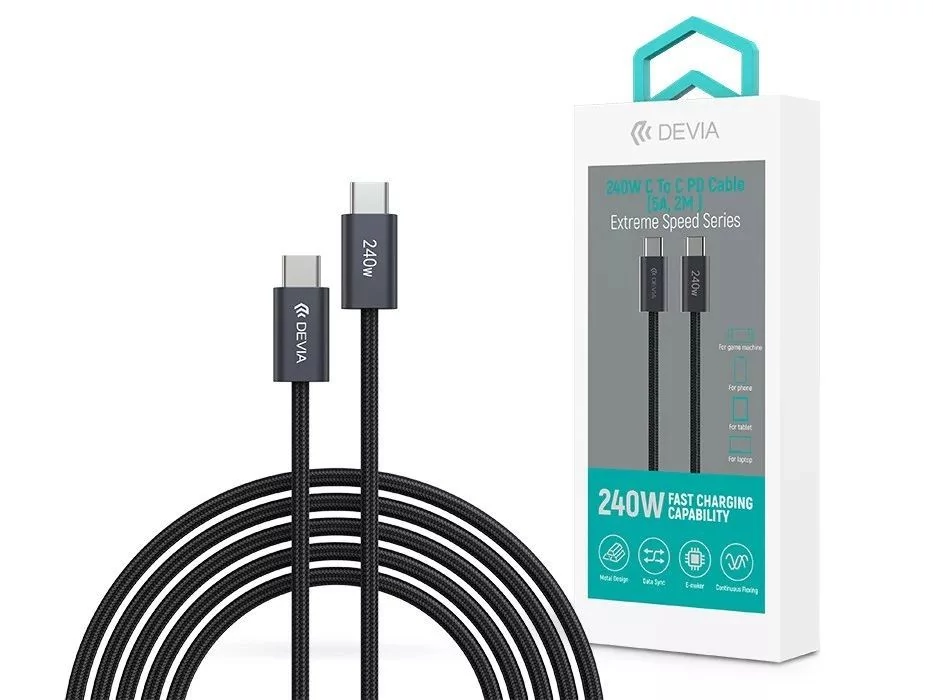 Devia USB C - C adat és töltőkábel  Extreme Speed Series PD 240W (2 méter)