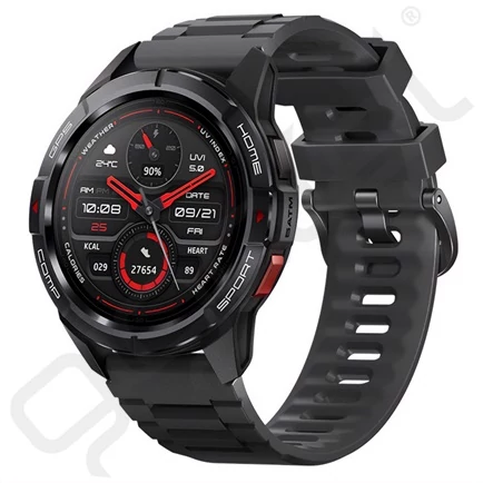 MIBRO WATCH GS ACTIVE okosóra (szilikon szíj, aktivitásmérő, pulzusmérő, GPS, 5 ATM, vízálló) FEKETE