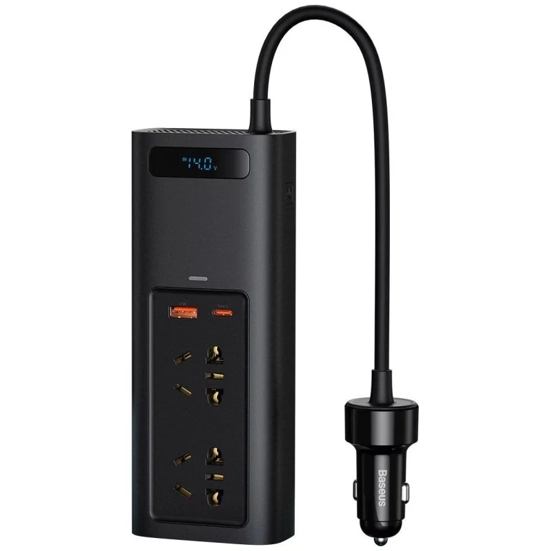 Baseus 150W, 220V, CN / EU autós inverter, fekete