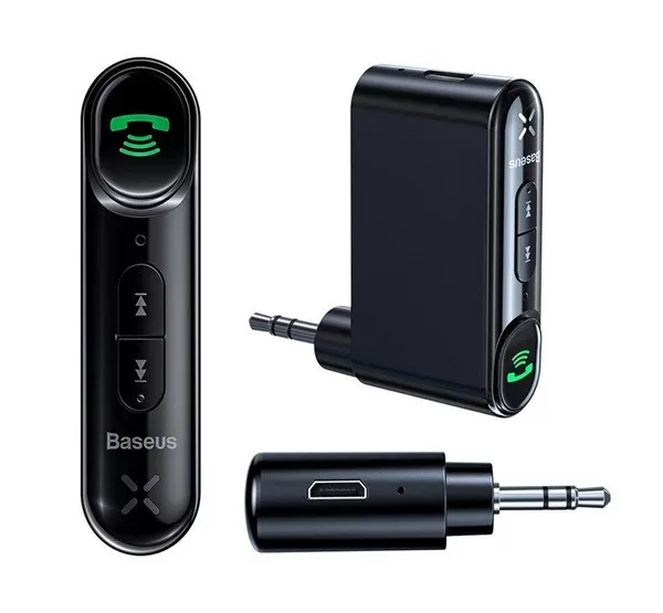 BASEUS bluetooth FM transmitter 3.5mm jack aljzat (v5.0, 145mAh) FEKETE