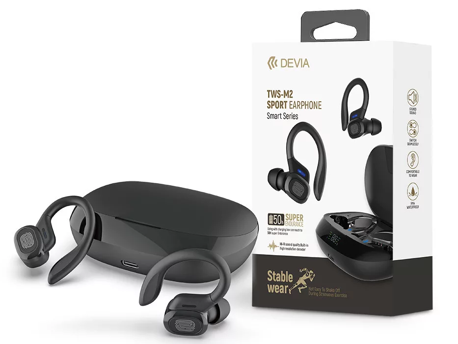 Devia TWS Bluetooth sztereó headset v5.0 + töltőtok - Devia TWS-M2 Sport Series