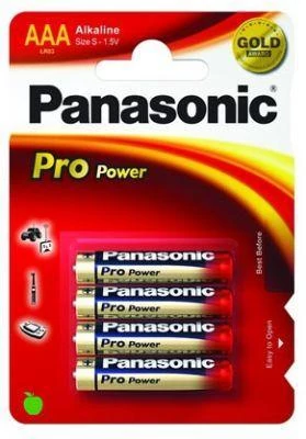 PANASONIC PRO POWER szupertartós elem (AAA, LR03PPG, 1.5V, alkáli) (4db/cs)