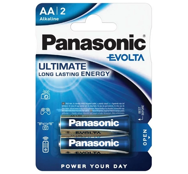 PANASONIC EVOLTA szupertartós elem (AA, R6EGE, 1.5V, alkáli) (2db/cs)